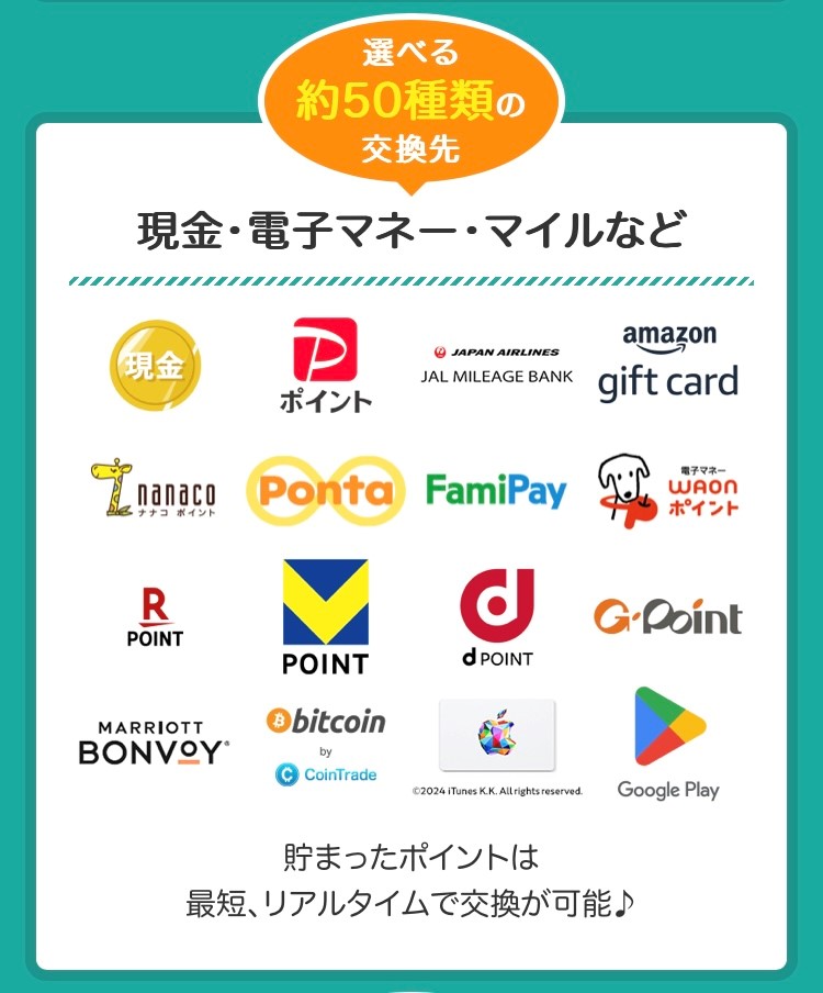 モッピーの交換先